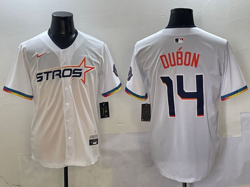 Men Houston Astros #14 Dubon White Fourth generation Joint Name Nike 2025 MLB Jersey style 1->houston astros->MLB Jersey